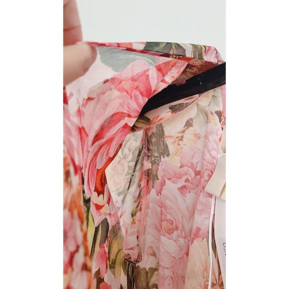 Bronx and Banco Rosa Wrap silk blend Dress in Rose & Multicolor XL(US10) - Picture 9 of 10